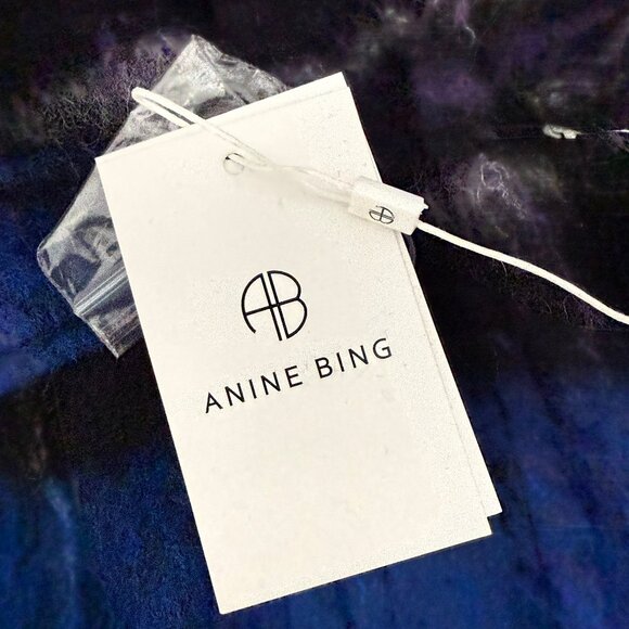 Anine Bing Samone Jacket in Purple Plaid S Wool - Picture 5 of 8